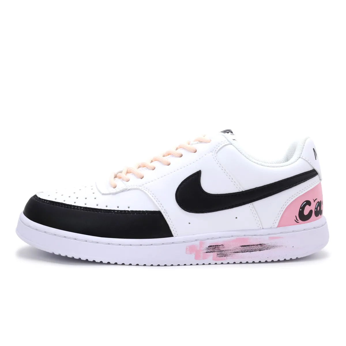 Nike Court Vision 1 Fashion Low top Skateboard Shoes Men's Black White Pink