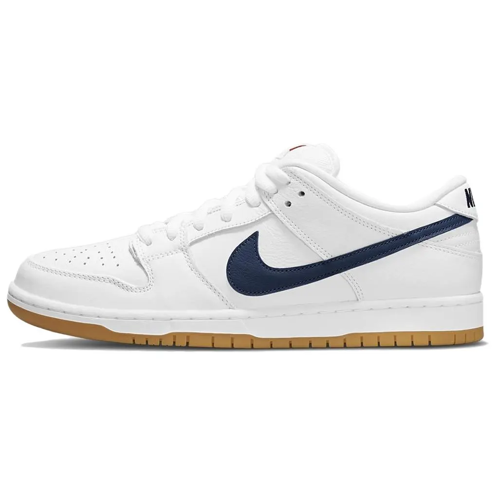 Nike Dunk SB Pro Textile, Synthetic Leather Skateboard Low top Skateboard Shoes Unisex White Blue Natural Rubber