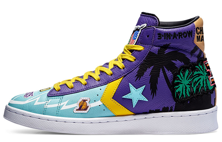 Pro Leather Chinatown Market x Pro Leather Converse High 'Lakers Championship Jacket'