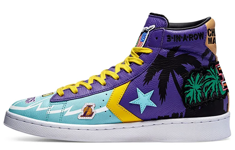 Pro Leather Chinatown Market x Pro Leather Converse High 'Lakers Championship Jacket'