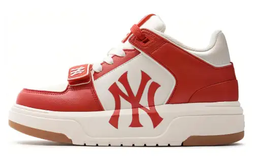MLB Chunky Liner Leather Wear resistant And Lightweight Low top Skateboard Shoes Unisex Red