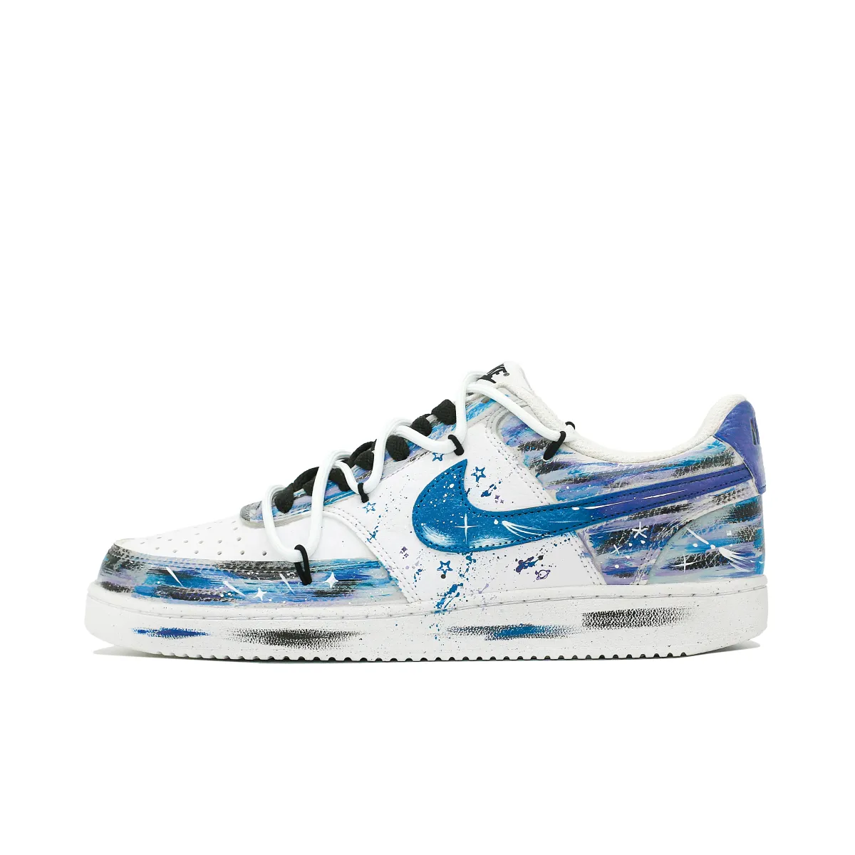Nike Court Vision 1 Leather Slip Resistant Low top Skateboard Shoes Men's Blue