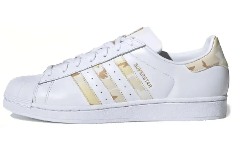 Adidas Originals Superstar Collection Shell Head Low top Skateboard Shoes Unisex White Brown