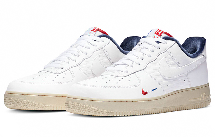 Кеды KITH x Nike Air Force 1 "Paris" (бело-красно-синие) — Белый / красный / синий — фото 3