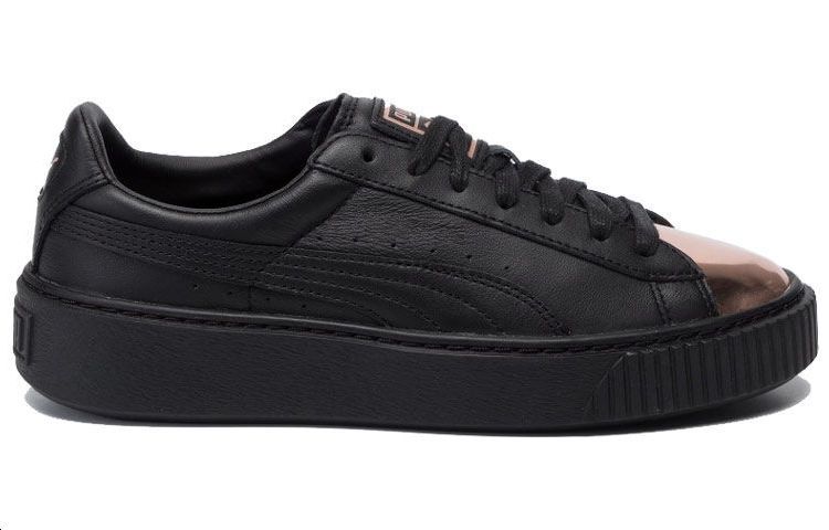 Женские кеды PUMA Platform (черно-золотые) — Чёрный / золотой — фото 2