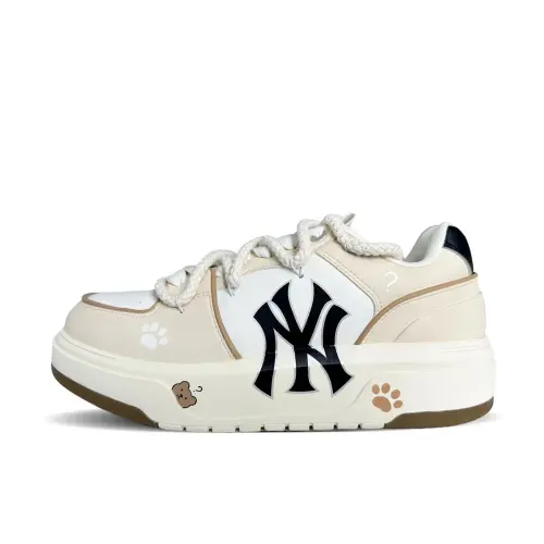 MLB Chunky Liner Milk Coffee Bear Height Increasing Height Increasing Low top Skateboard Shoes Unisex Beige Brown