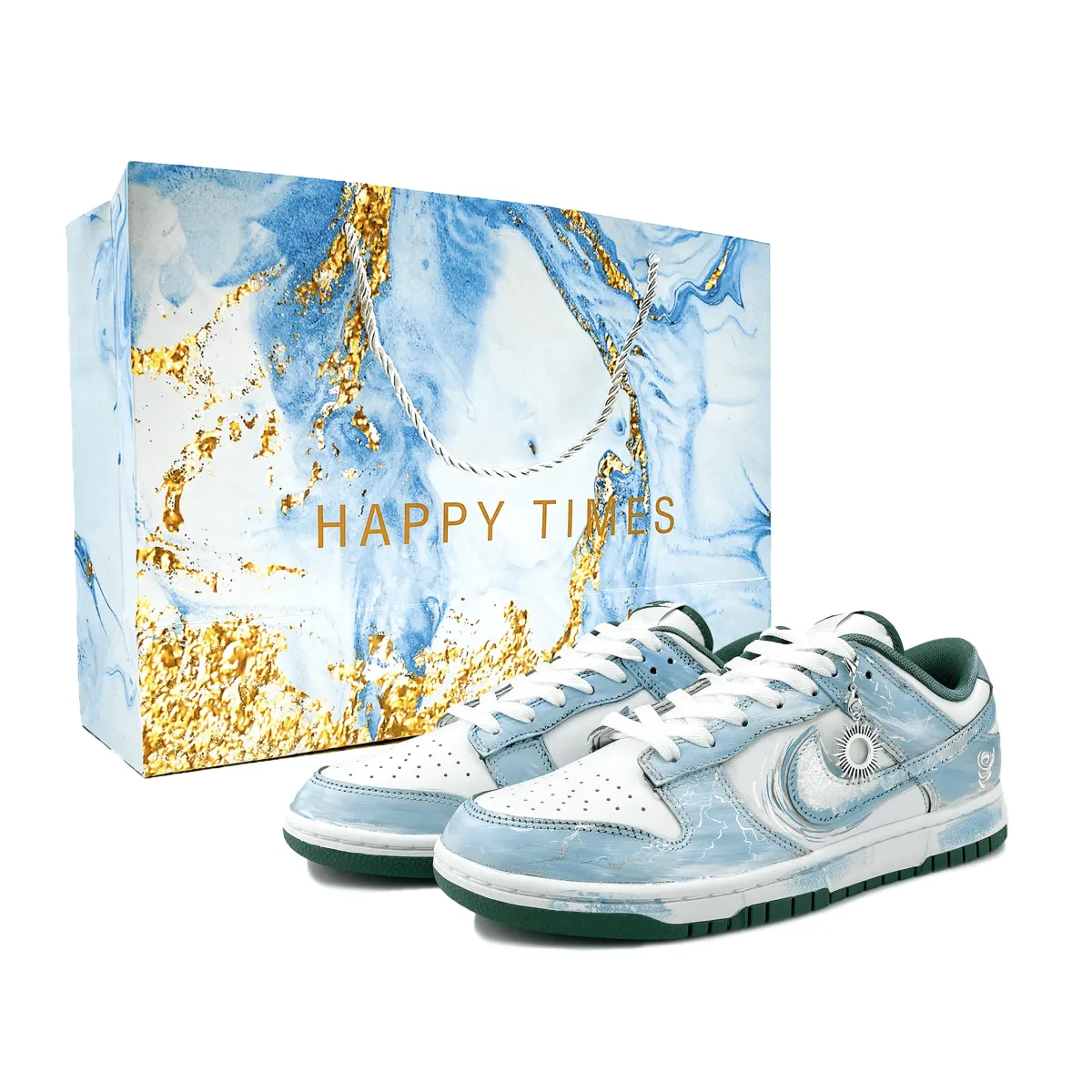 Nike Dunk Abrasion Resistant Abrasion Resistant Low top Skateboard Shoes Men's Gray White