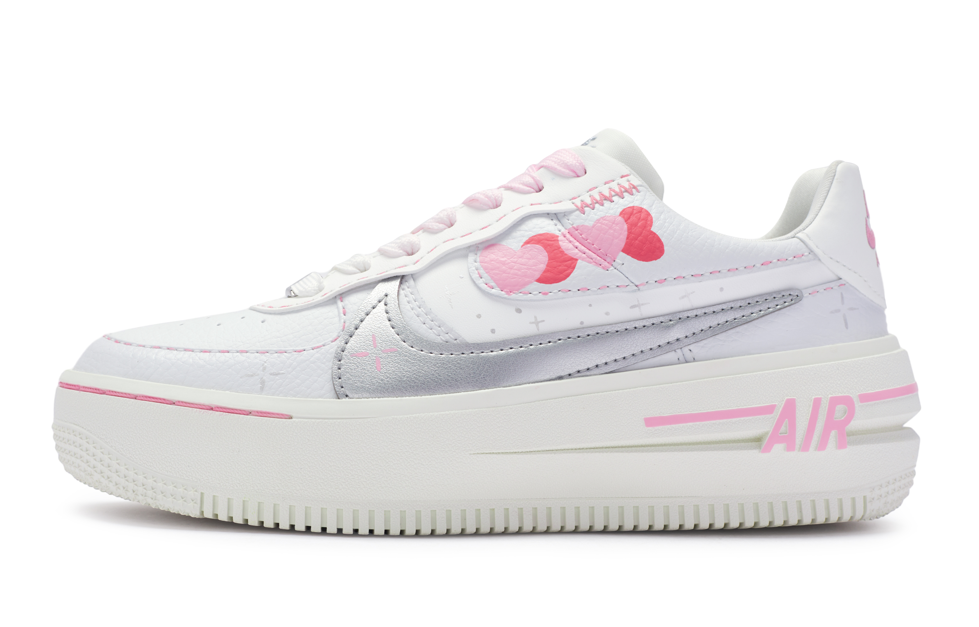 Nike Air Force 1 811 Manufacturing, Shimmering Love Low top Skateboard Shoes Women's White Pink