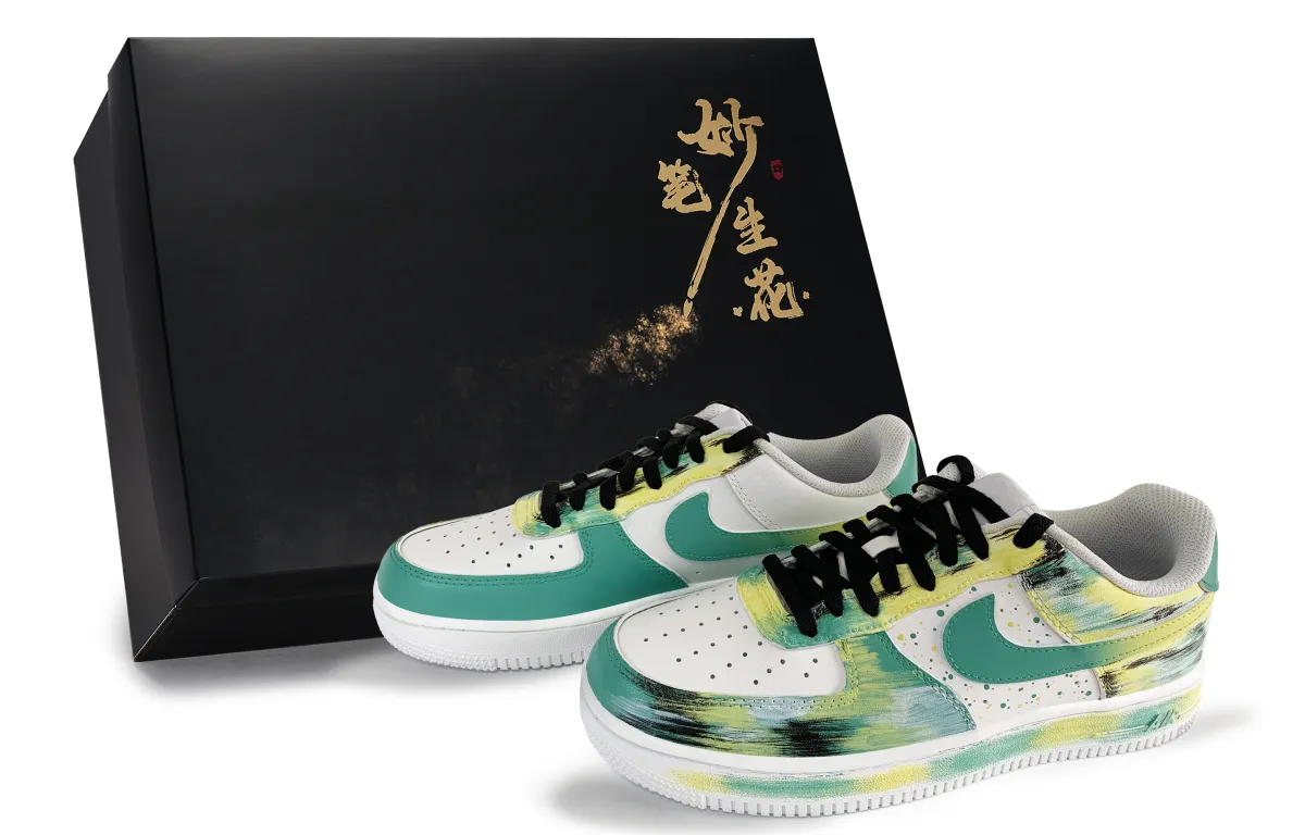 Nike Air Force 1 Skateboard Shoes Unisex Low Top Yellow/Green