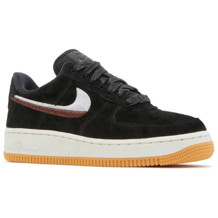 Женские кроссовки Nike Air Force 1 07 Lux (черно-бело-коричневый) — фото 2