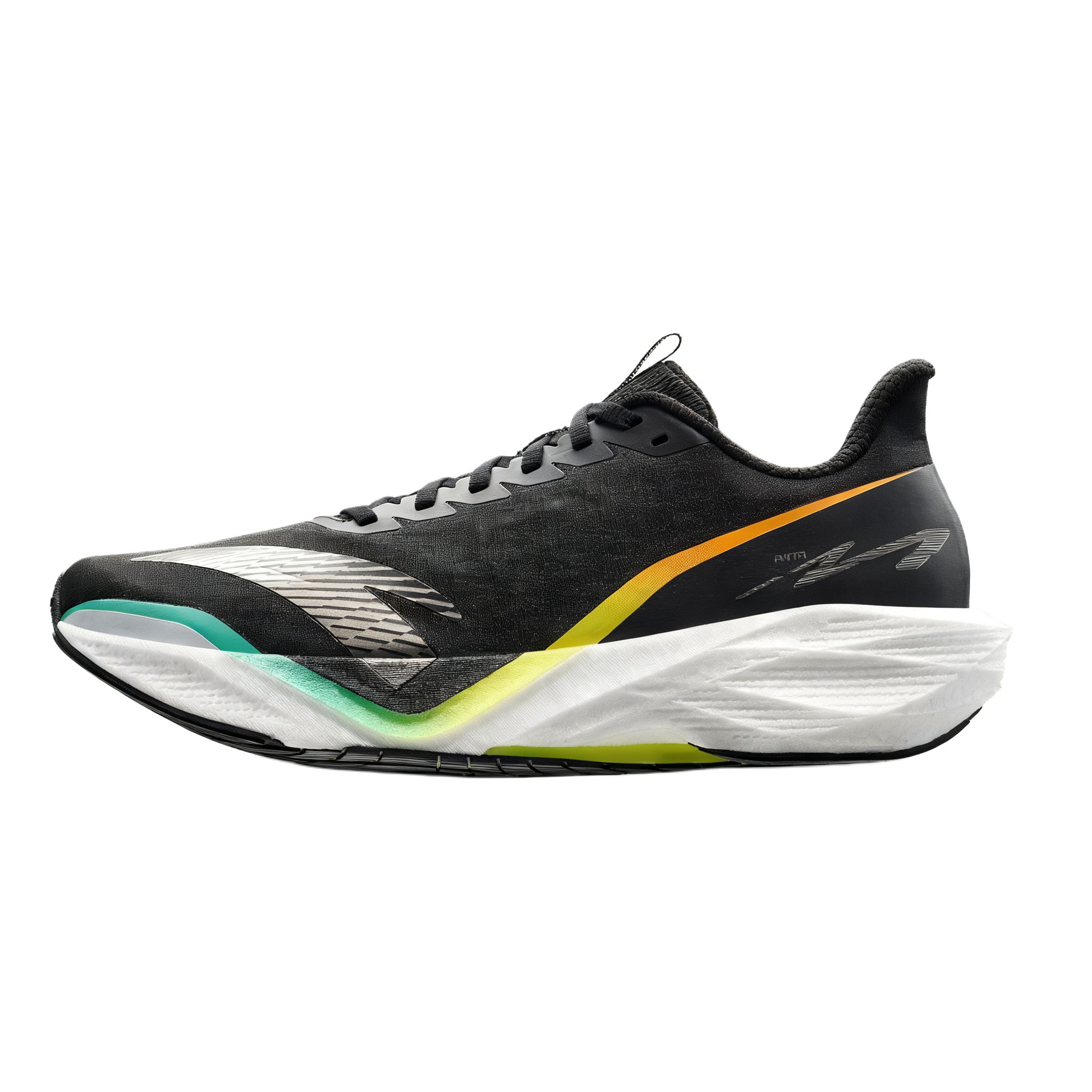 Anta Mach 6 Fashionable, Comfortable and Versatile Fabric Low Top Nitrogen Technology Training and Physical Test Running Shoes Men's Basic Black Fossil Silver Black