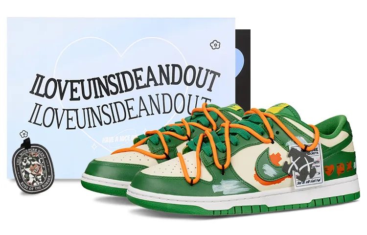 Nike Dunk Low top Skateboard Shoes Men's Orange Green