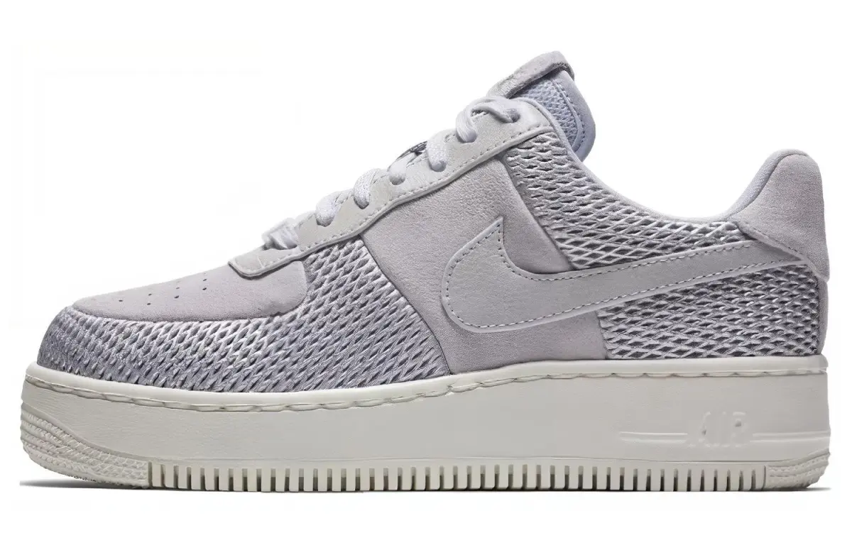 Nike Air Force 1 Upstep Premium 'Metallic Platinum' Low top Skateboard Shoes Women's Platinum