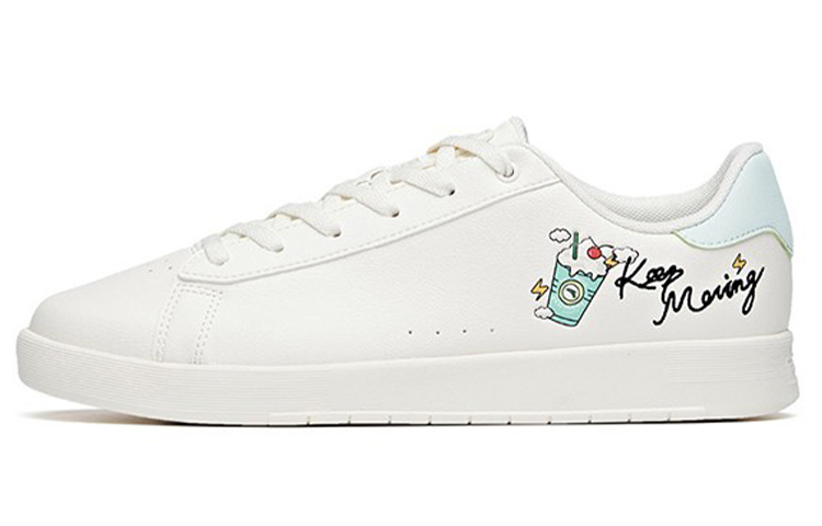 Anta Life Collection Casual Abrasion Resistant Abrasion Resistant Low top Skateboard Shoes Women's White Green