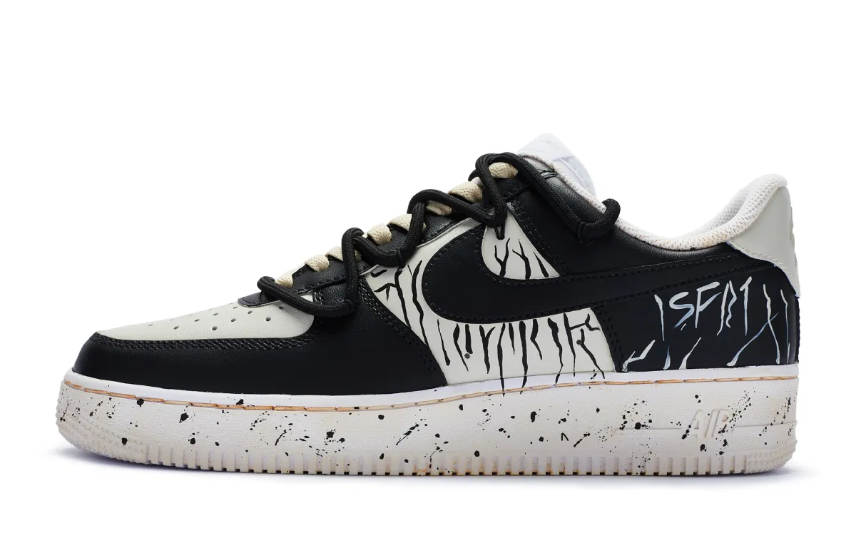 Nike Air Force 1 Low top Skateboard Shoes GS Beige White Black