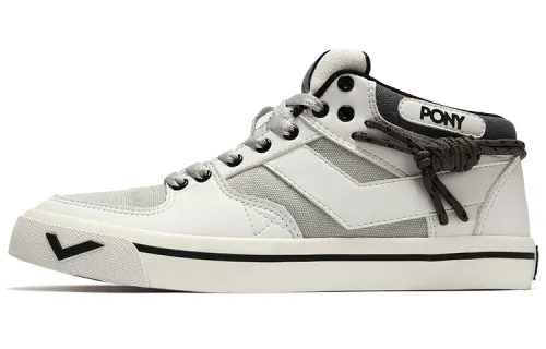 Pony Atop Low top Skateboard Shoes Women's Gray White