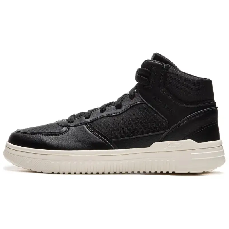Li Ning Cyan Cloud Slip Resistant, Abrasion Resistant, Breathable High top Skateboard Shoes Men's Black