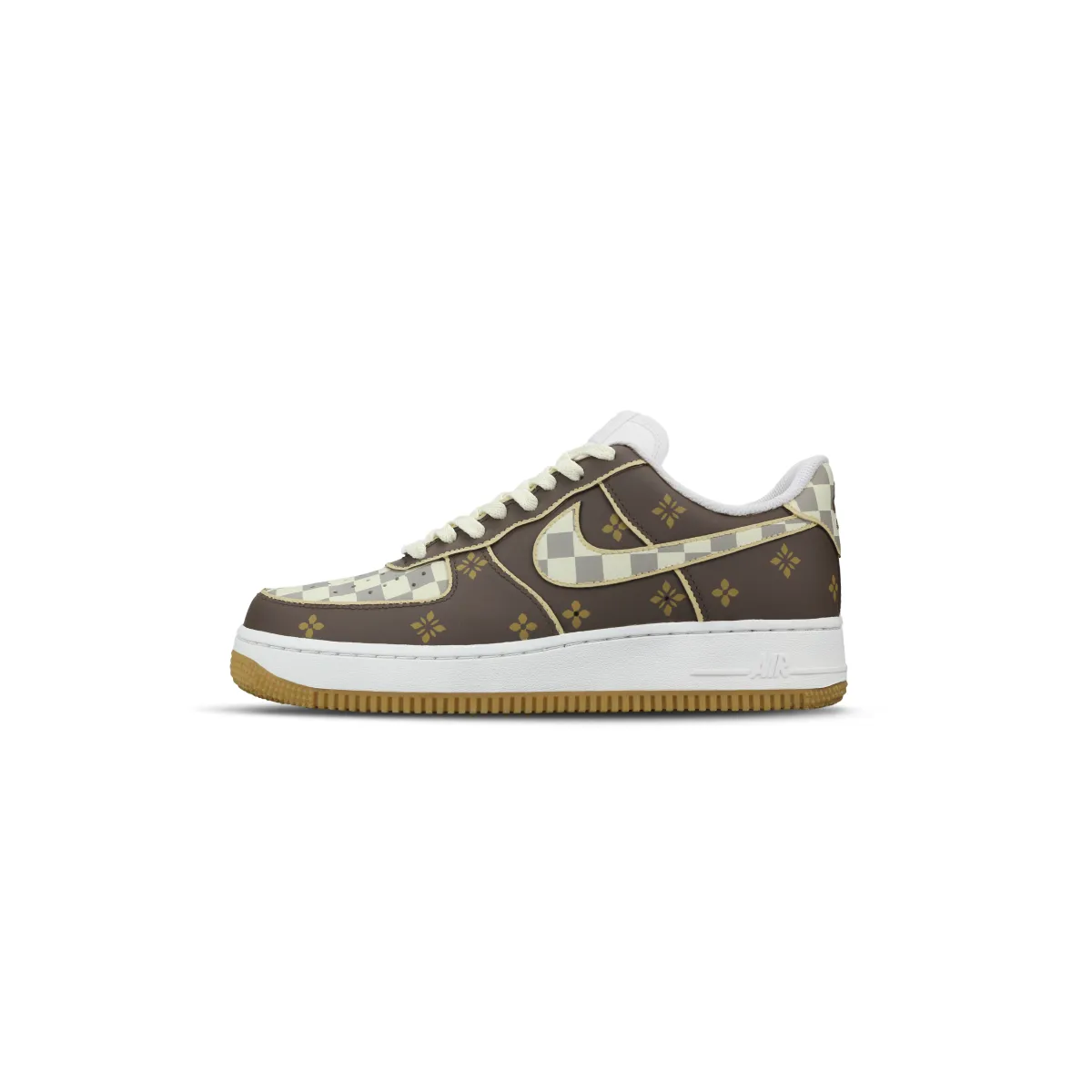 Nike Air Force 1 Abrasion Resistant Abrasion Resistant Low top Skateboard Shoes Men's White Brown