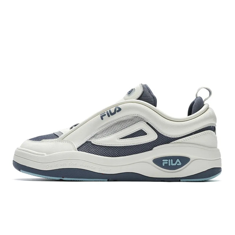 FILA MIX 2 Textile, Synthetic Leather Quick Dry Abrasion Resistant Low top Skateboard Shoes Men's White Blue