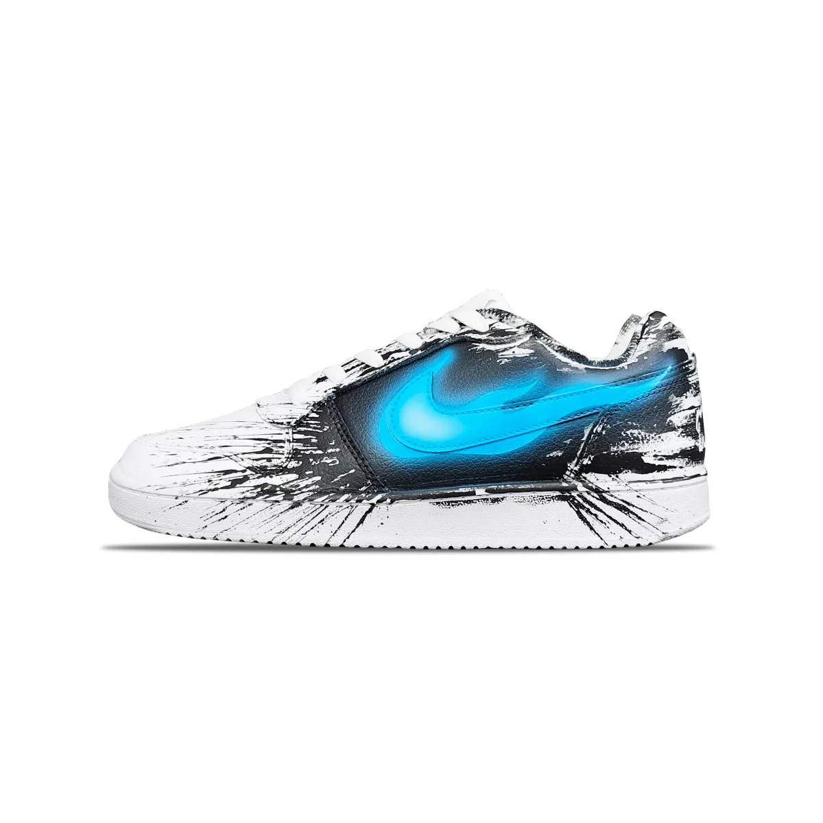 Nike EBERNON Tower Rabbit Leather Slip Resistant Cushioning Abrasion Resistant Low top Skateboard Shoes Men's Blue