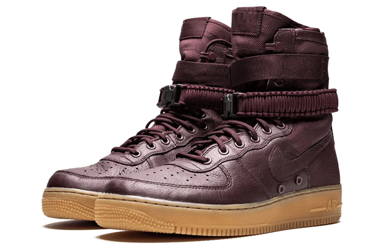 Мужские кроссовки Nike Air Force 1 "Deep Burgundy" (бордовые) — Красныйкоричневый — фото 2