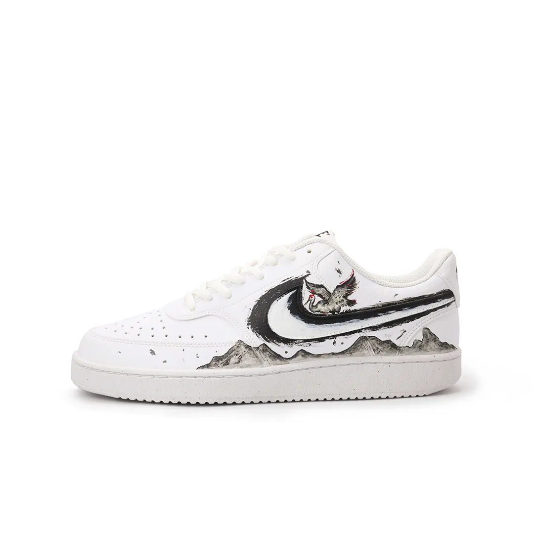 Nike Court Vision Skateboard Shoes Men's Low Top White/Black
