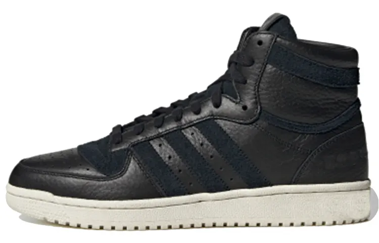 Adidas Originals Top Ten Breathable High top Skateboard Shoes Men's Dark Brown Black