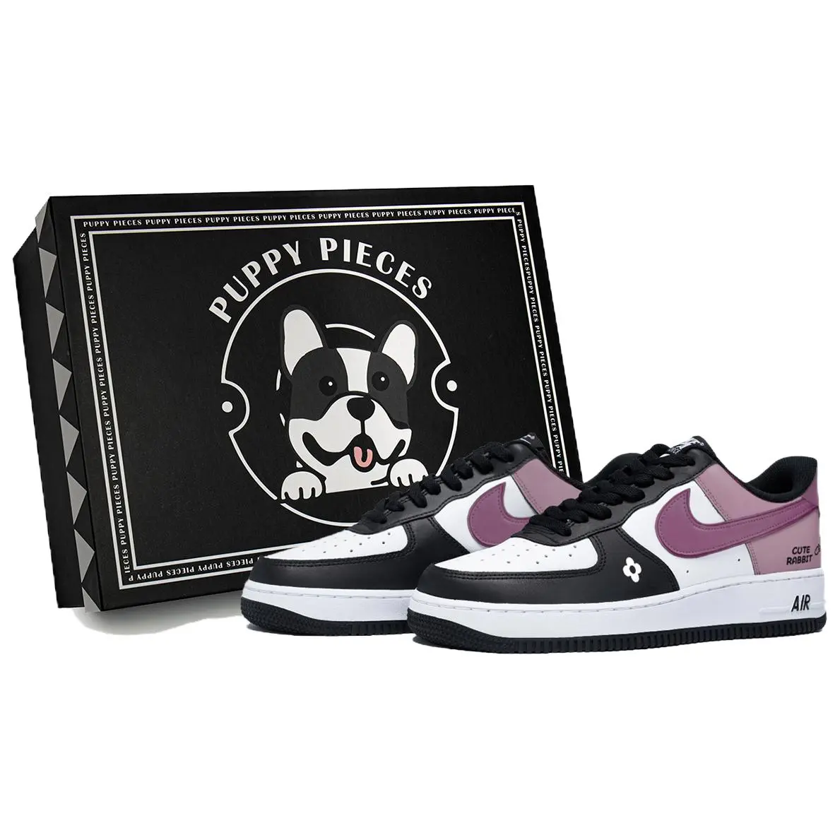 Nike Air Force 1 Puppy Fragment, Special Shoe Box Low top Skateboard Shoes Men's White