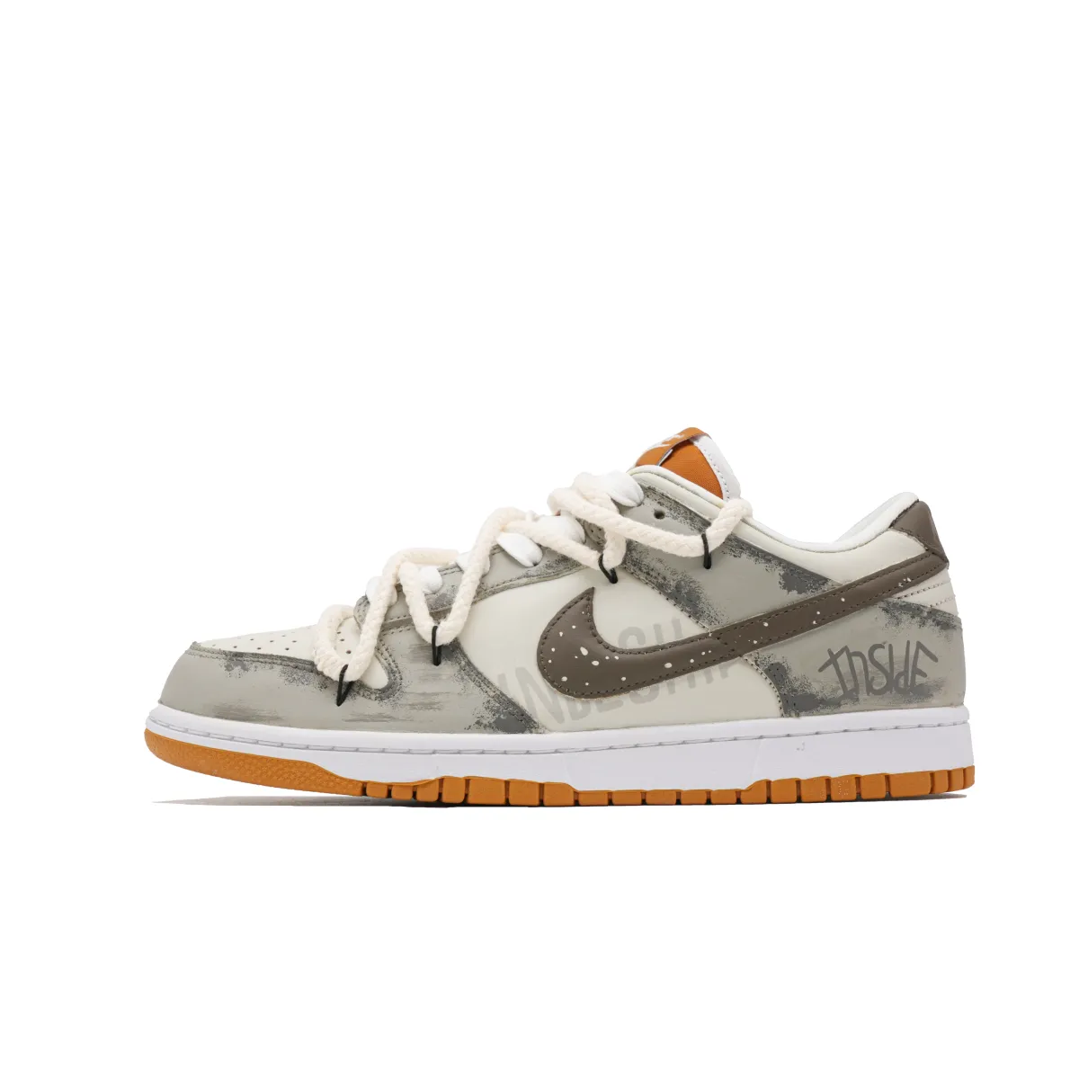 Nike Dunk Desert Leather Abrasion Resistant Abrasion Resistant Low top Skateboard Shoes Men's White Gray