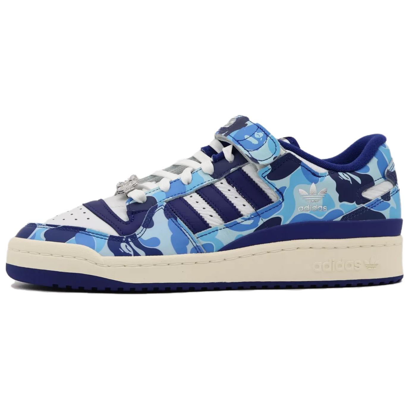 Кроссовки A BATHING APE A BATHING APE x adidas originals FORUM 84 Low (сине-белые)