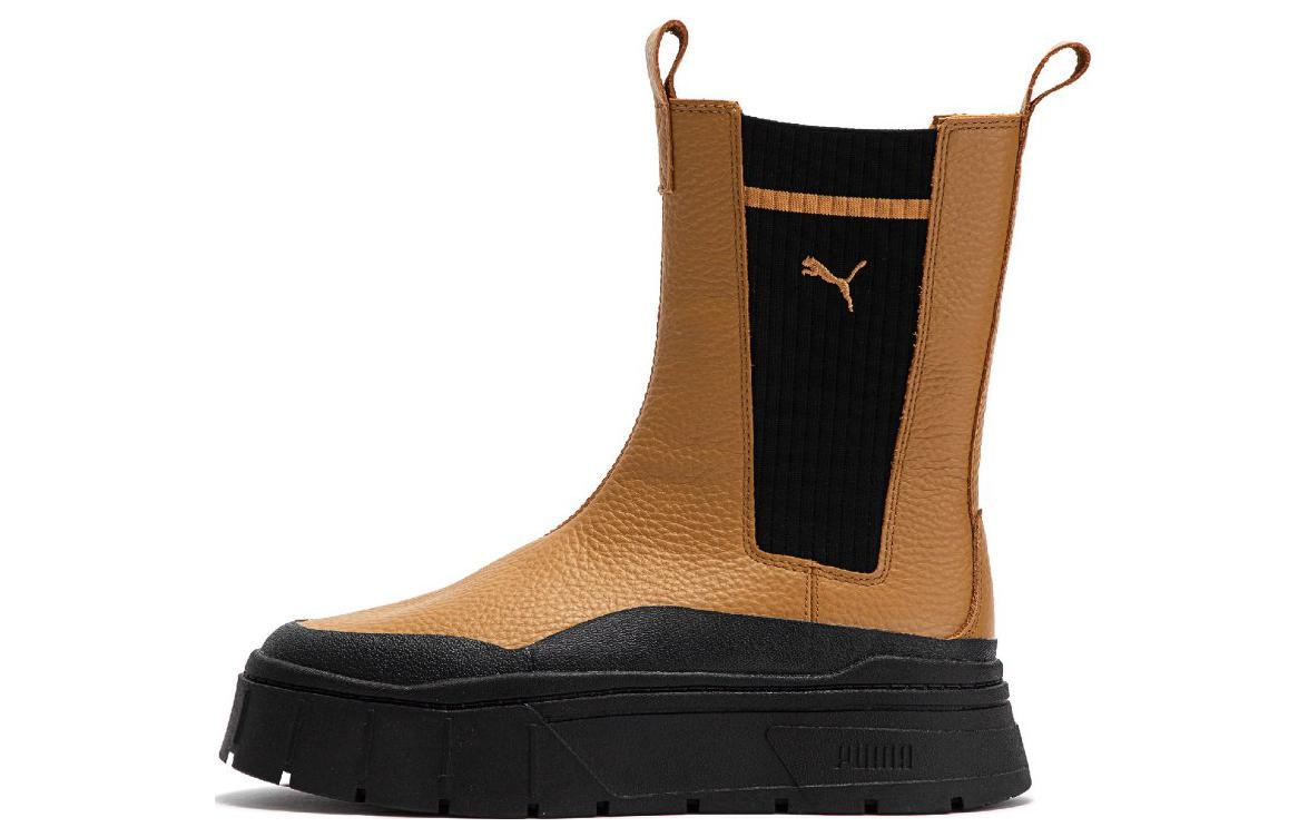 Женские ботинки PUMA Mayze Stack Chelsea Casual (коричнево-черные)