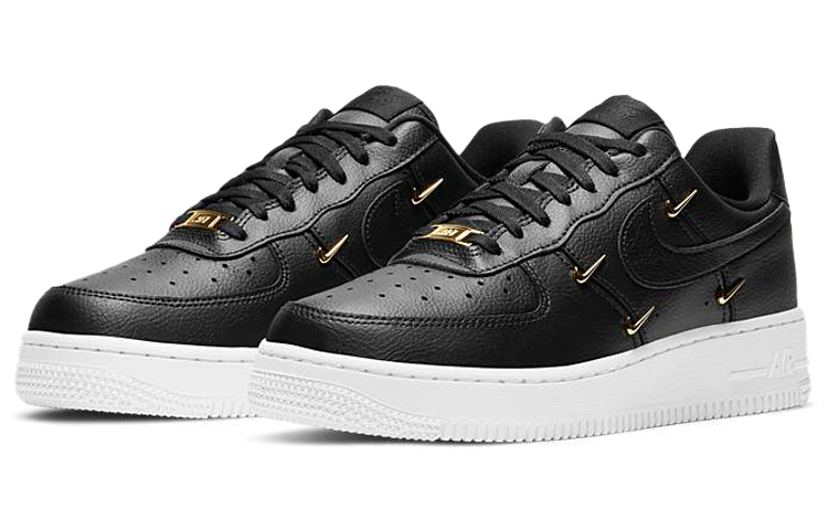 Женские кроссовки Nike Air Force 1'07 lx "gold luxe" (черный / белый) — Чёрный / белый — фото 3