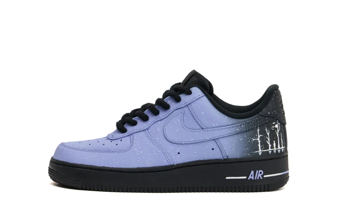 Nike Air Force 1 Cushioning Impact Resistance Low top Skateboard Shoes Unisex Black Purple