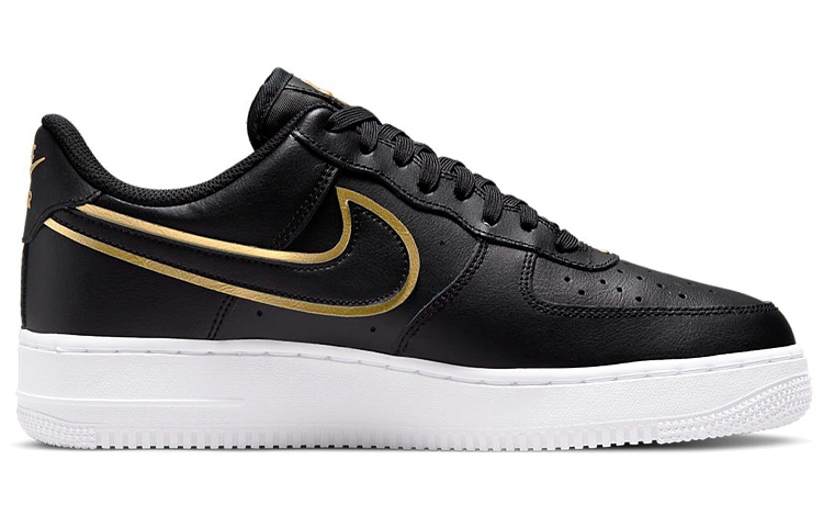 Мужские кроссовки Nike Air Force 1 (черно-золотой) — фото 2
