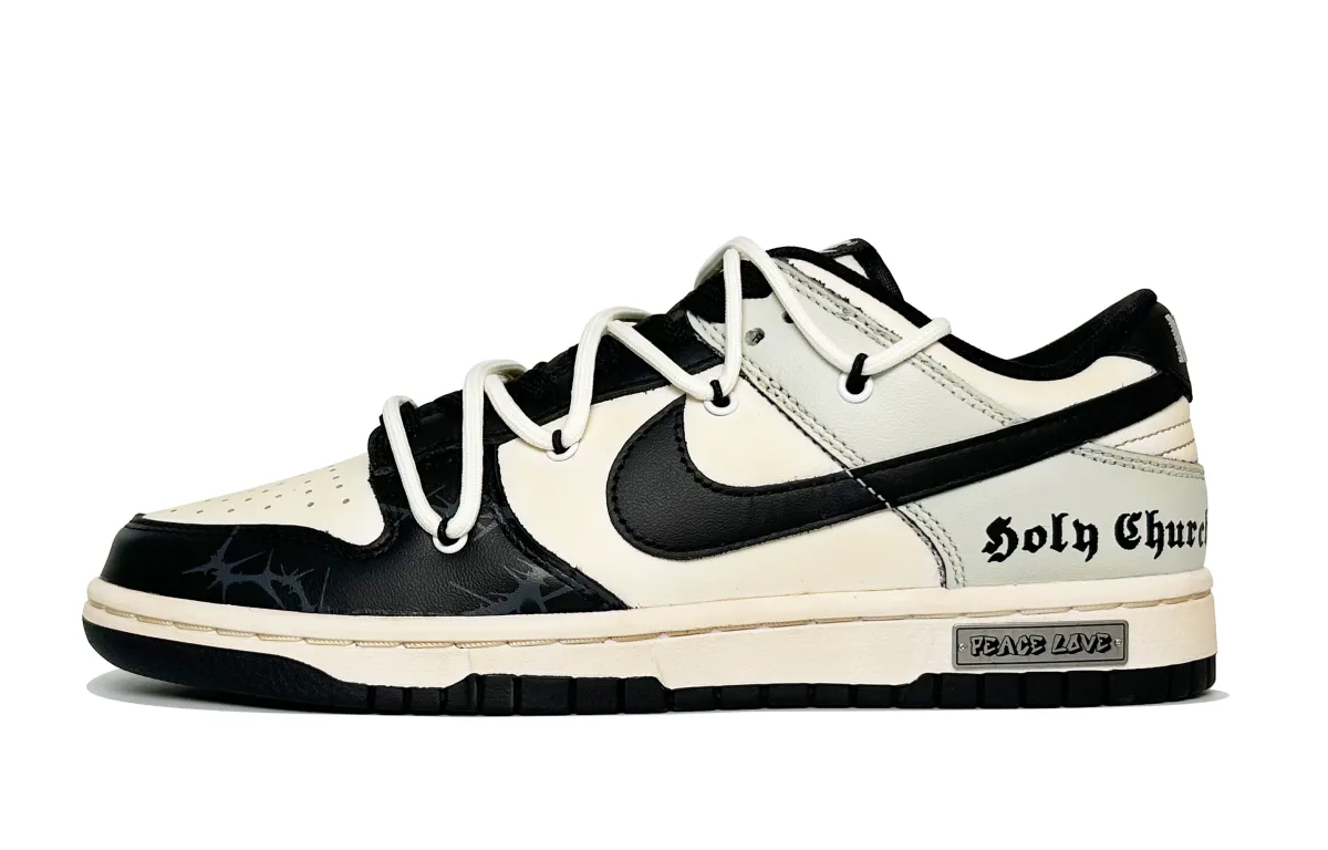 Nike Dunk Holy Church Slip Resistant, Abrasion Resistant, Impact Resistant Low top Skateboard Shoes Unisex Beige Black