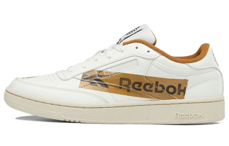 Кеды Reebok Club C (бело-коричневые)