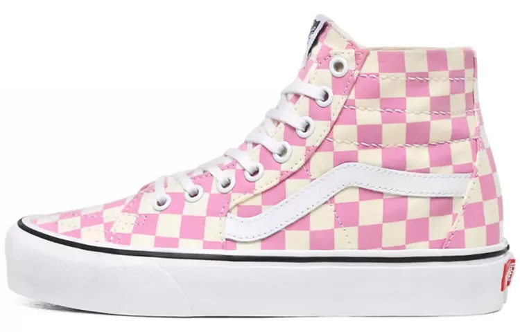 Vans Checkerboard SK8 HI Tapered Shoes Pink Women's