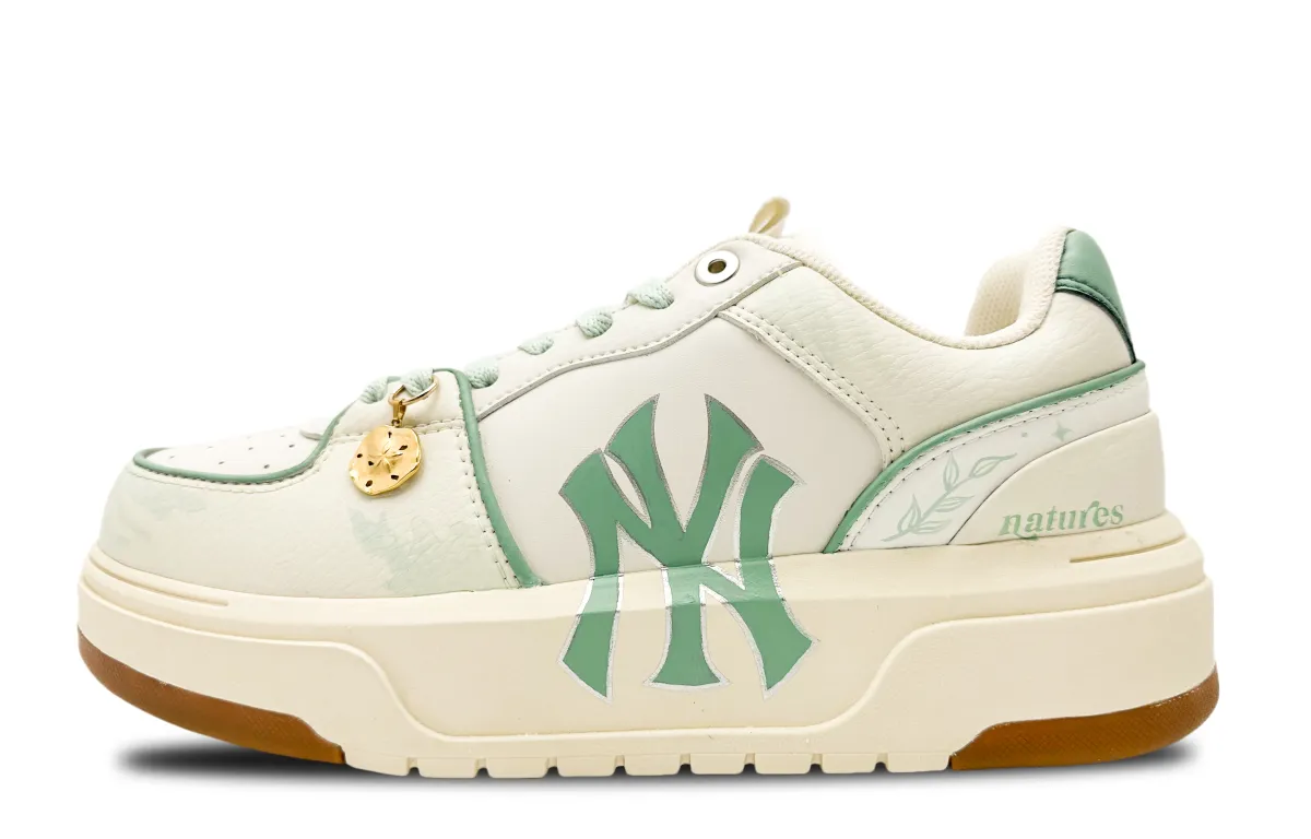 MLB Chunky Liner Slip Resistant Slip Resistant Low top Skateboard Shoes Unisex Light Green