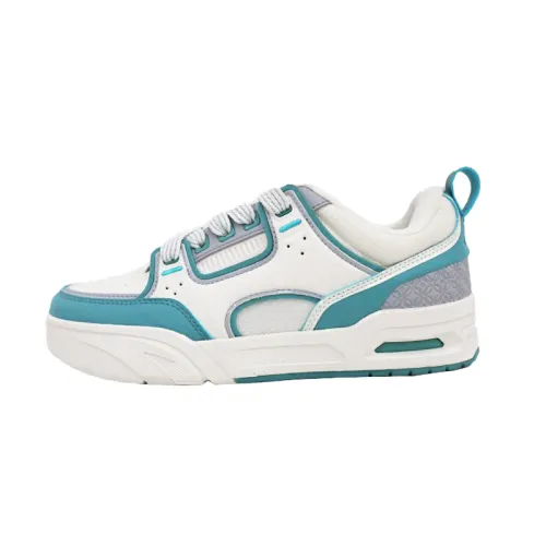 Anta Abrasion Resistant Slip Resistant Coverage Low top Skateboard Shoes Women's White Green