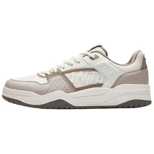 Anta Grand Slam Comfortable And Trendy Slip Resistant Height Increasing Low top Skateboard Shoes Men's White Brown Gray