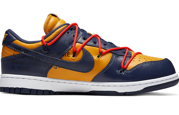 Кеды Nike x OFF-WHITE Dunk LTHR OW (сине-желтые) — 黑曜石/黄 — фото 2