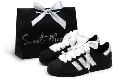 Adidas Originals SUPERSTAR Crow Made, Light Silver Ballet 2.0 Low top Skateboard Shoes Unisex Black Silver