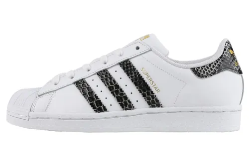 Adidas originals SUPERSTAR classic shell toe casual wear-resistant low-top sneakers women's white black gold