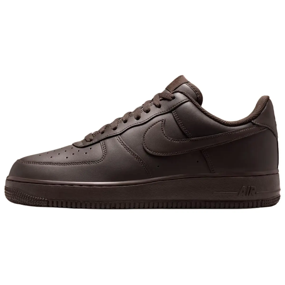Nike Air Force 1 Leather Low top Skateboard Shoes Men's Dark Brown