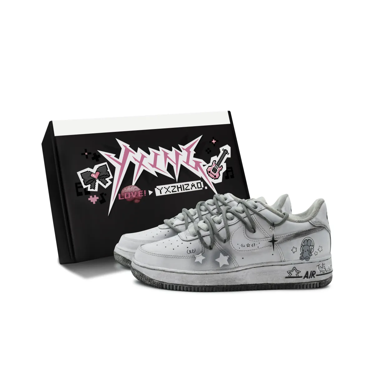 Nike Air Force 1 Low Skateboard Shoes Women's Distressed Gray