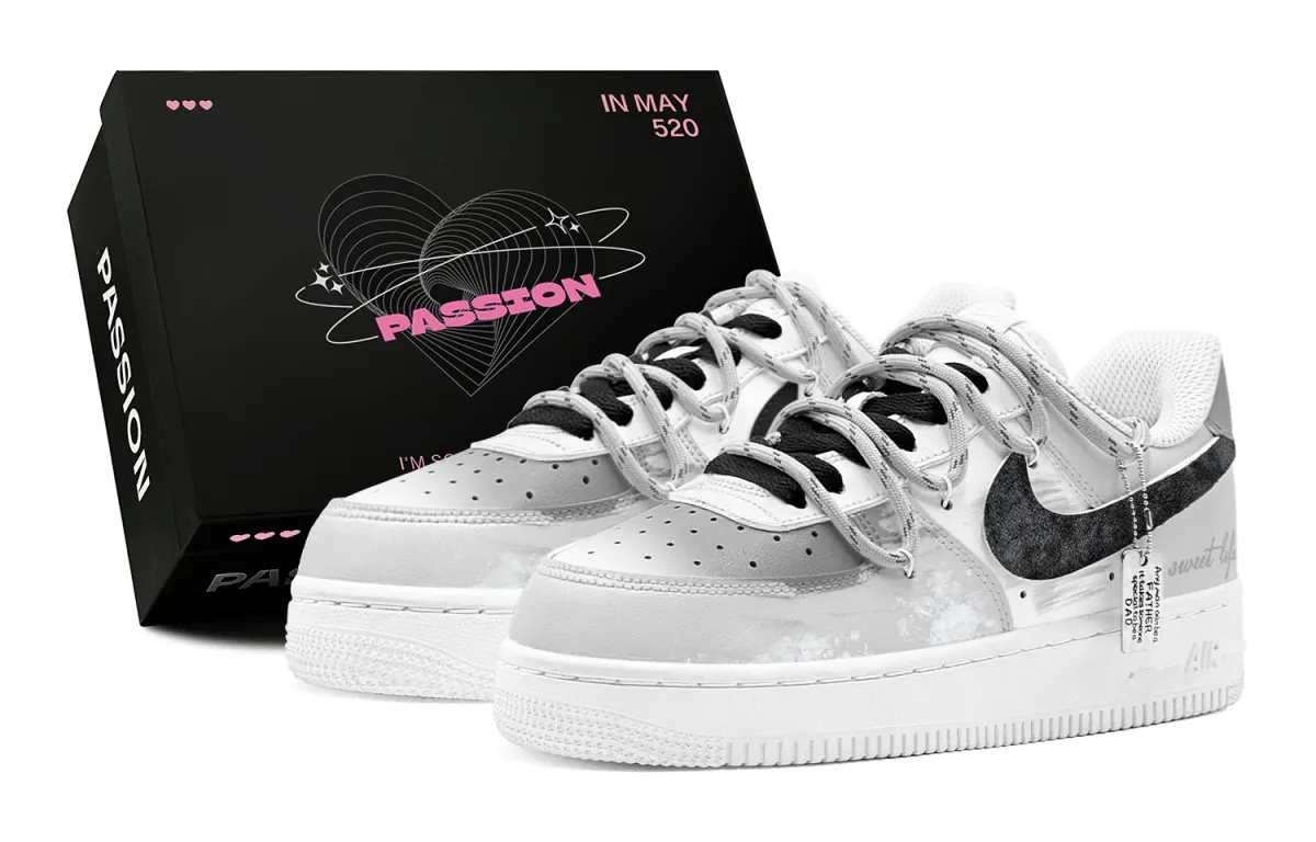 Nike Air Force 1 Low top Skateboard Shoes Men's Black Gray