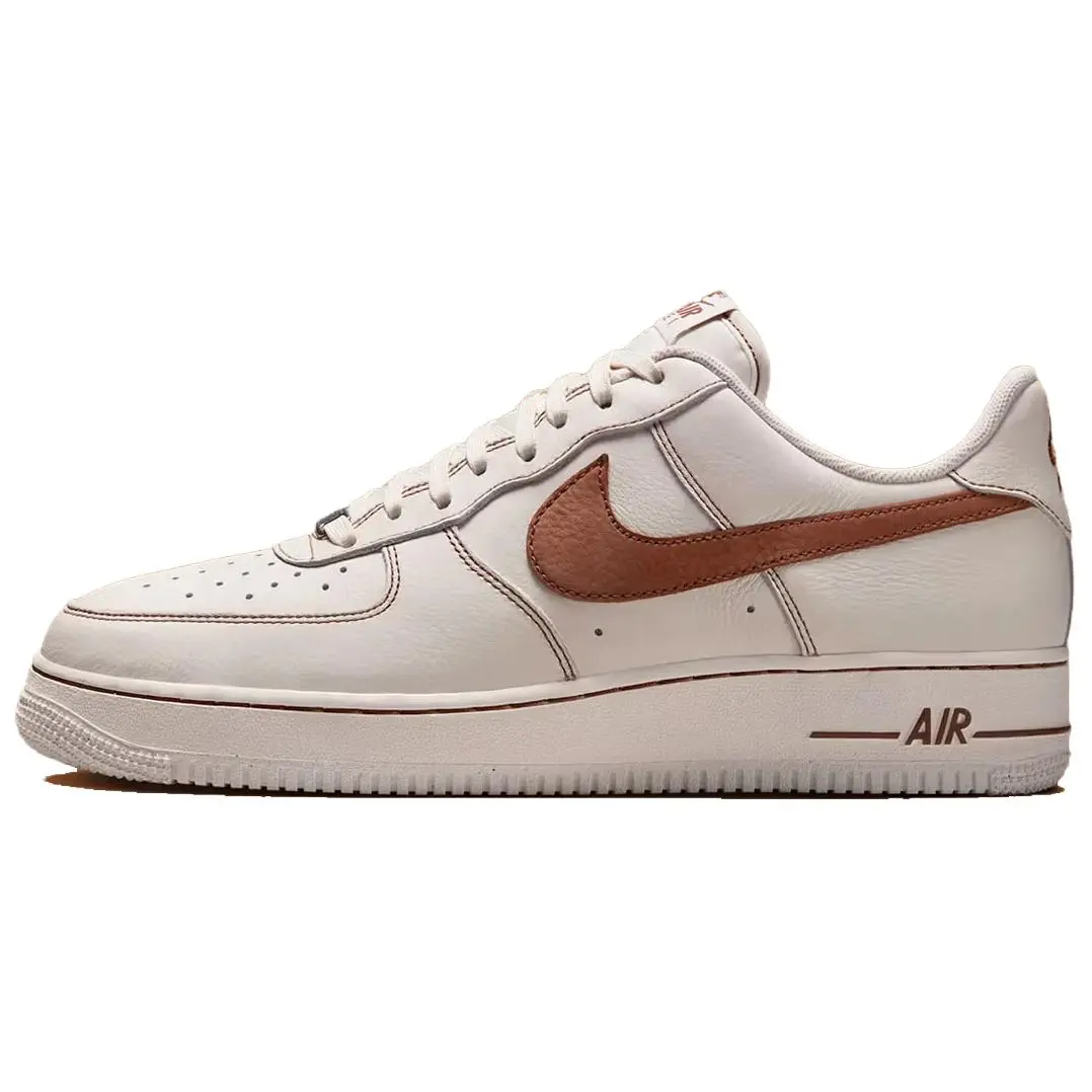 Nike Air Force 1 Breathable Low top Skateboard Shoes Unisex Beige Brown