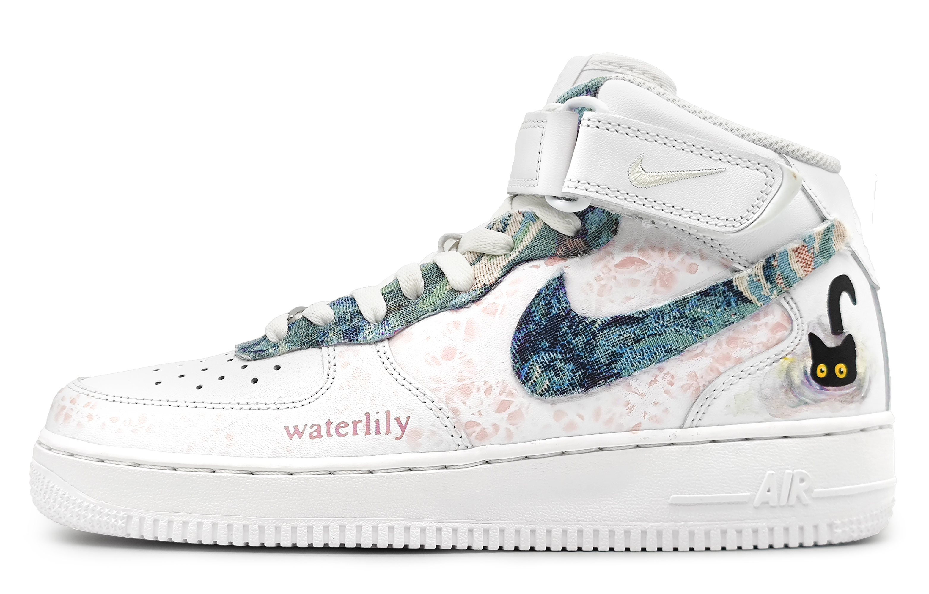Nike Air Force 1 Coverage Slip Resistant Abrasion Resistant Balance Mid top Skateboard Shoes Men's White Pink