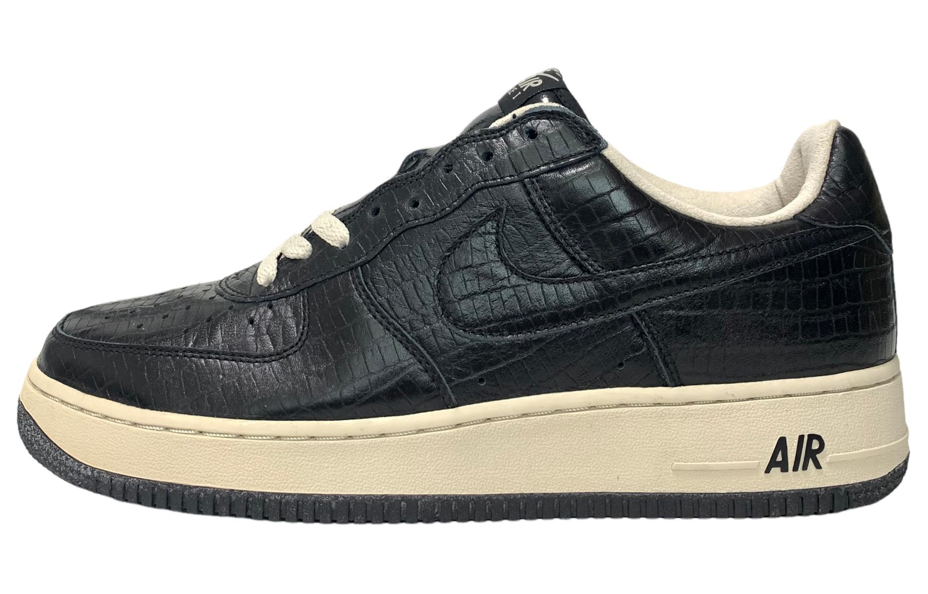 Мужские кеды Nike Air Force 1 HTM 2 Black Croc (черные) — фото 1