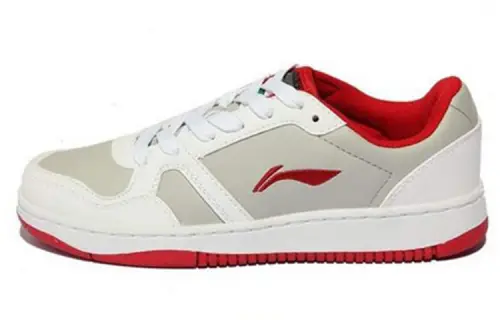 Li Ning Skateboard Shoes Women's Low Top White/Red